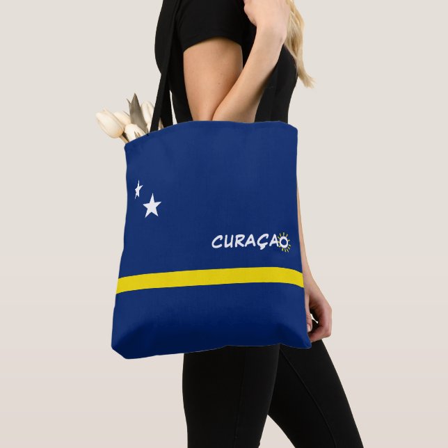 Bolsa Tote Sinalizador Curaçao com texto personalizável (Close Up)