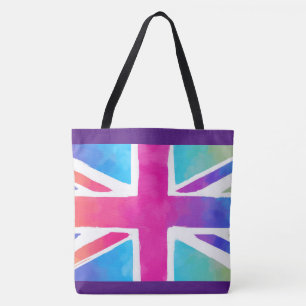 Bolsa Tote Sinalizador de bandeira da União em aquarelas bri
