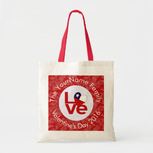 Bolsa Tote Sinalizador de LOVE Vermelho do Chile Personalizad