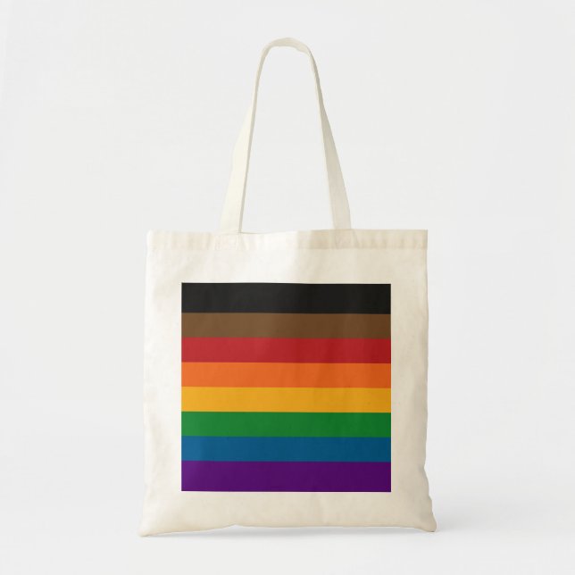 Bolsa Tote Sinalizador de Orgulho do Arco-Íris Ininterrupto R (Frente)
