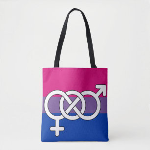 Bolsa Tote Sinalizador de Símbolo de Orgulho Bissexual