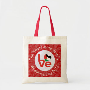 Bolsa Tote Sinalizador do AMOR Vermelho Palestiniano Personal