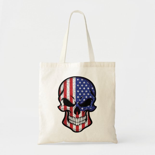 Bolsa Tote Sinalizador do Crânio do Sorriso Americano (Frente)