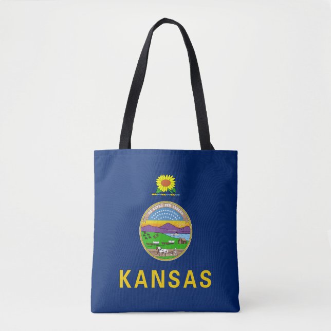 Bolsa Tote Sinalizador do Estado do Kansas (Frente)