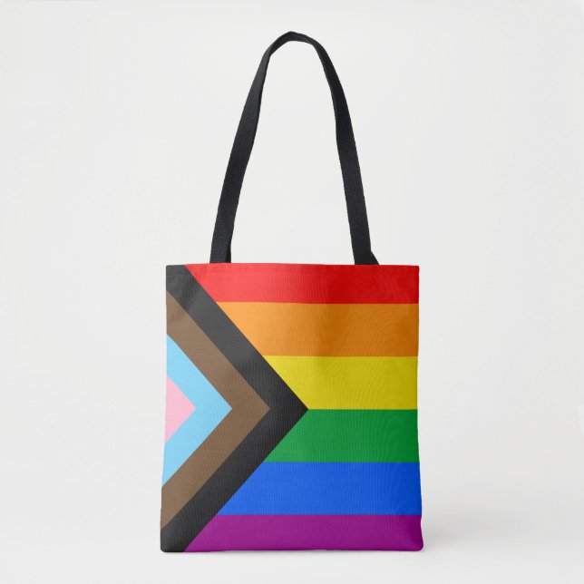 Bolsa Tote Sinalizador do Orgulho de Progresso LGBTQ+ (Frente)