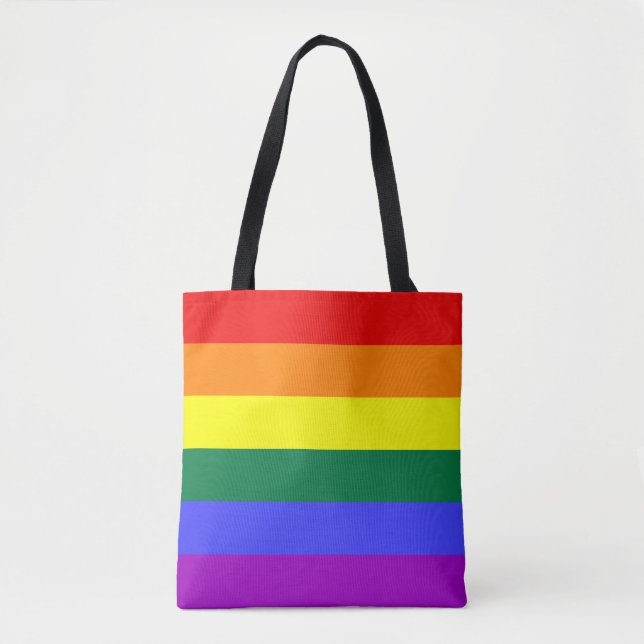 Bolsa Tote Sinalizador do Orgulho do Arco-Íris (Frente)