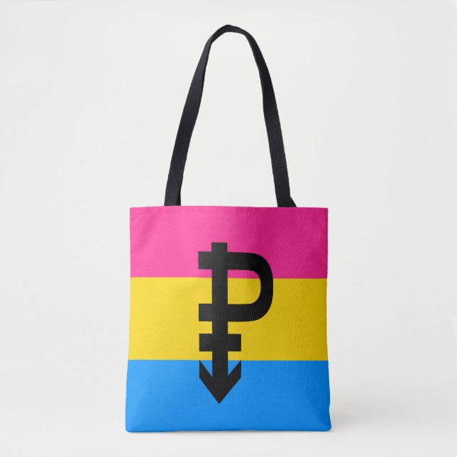 Bolsa Tote Sinalizador do Orgulho Pansexual (Frente)