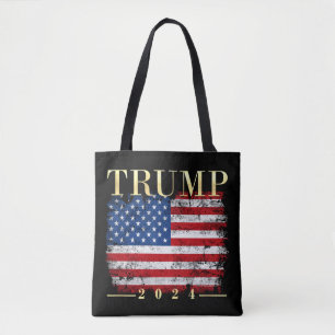 Bolsa Tote Sinalizador Dourado Elegante Trump 2020