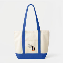 Bolsa Tote Sinalizador Francês Falando Sra. Penguin Personali