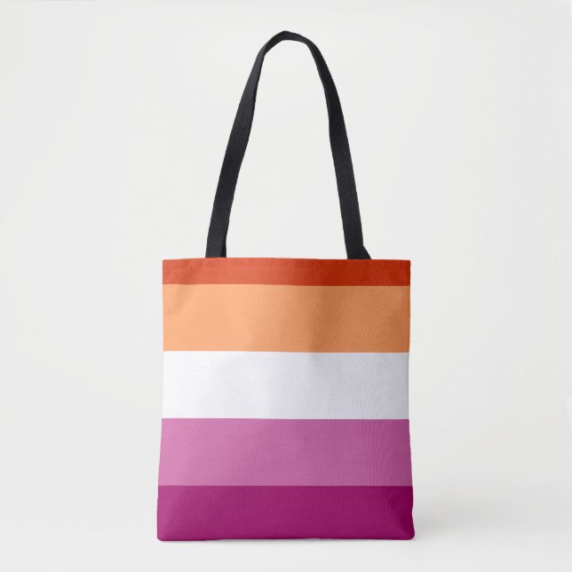 Bolsa Tote Sinalizador LGBTQ do Orgulho Lésbico (Frente)