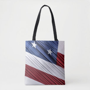 Bolsa Tote Sinalizador Patriótico Americano Vermelho, Branco