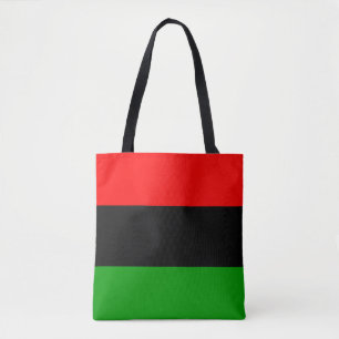 Bolsa Tote Sinalizador vermelho, preto, verde pan-africano
