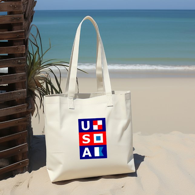 Bolsa Tote Sinalizadores de Navegação Marítima Azul Branco-Ve (Criador carregado)