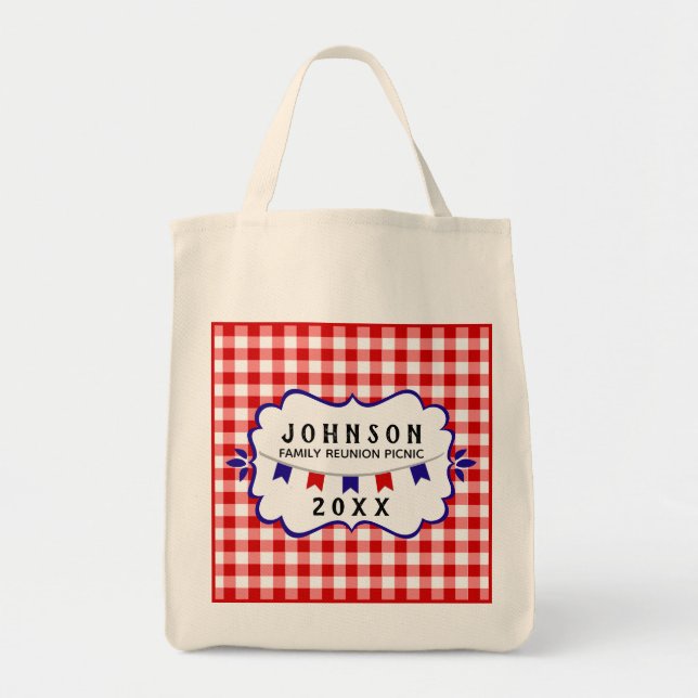 Bolsa Tote Sindicato da Família Picnic Red White e Blue (Frente)