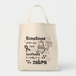 Bolsa Tote Síndrome de Ehlers-Danlos Sensibilização Zebra