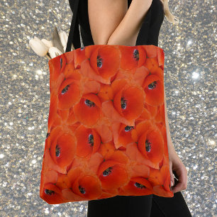 Bolsa Tote Sinfonia de papoila vermelha