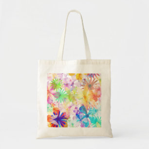 Bolsa Tote Sinfonia Floral Vibrante em Aquarela