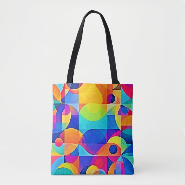 Bolsa Tote Sinfonia Geométrica de Cores (Frente)