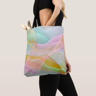 Bolsa Tote Sinfonia Pastel de Fitas Flutuantes e Transparente
