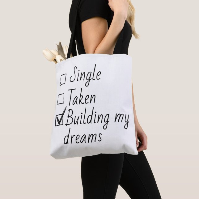 Bolsa Tote Single Taken Checklist Style Motivational Quote  (Close Up)