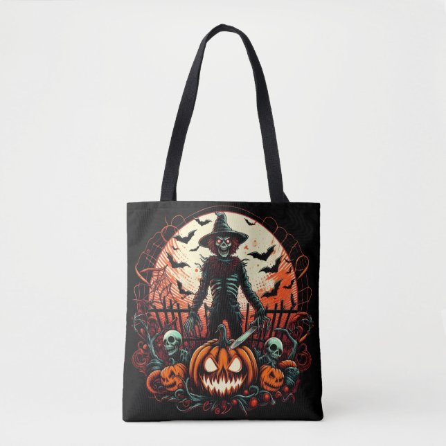 Bolsa Tote Sinister Sassustrow Jack O Lanterna Assustador Hal (Frente)