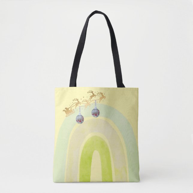 Bolsa Tote Sino de Natal Macio Simples Divertido Fofo (Frente)