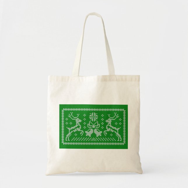 Bolsa Tote Sinos de jingles de suéter feio (Frente)