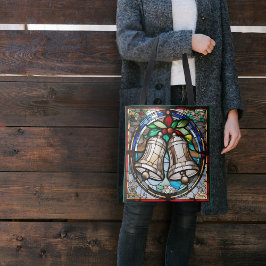 Bolsa Tote Sinos de Prata Vidro Pintado Falso