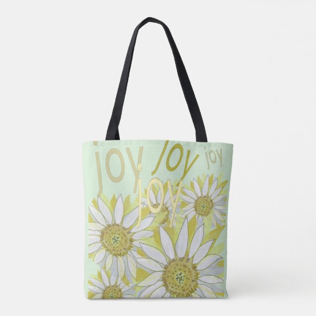 Bolsa Tote Sinta as flores da alegria natural (Verso)