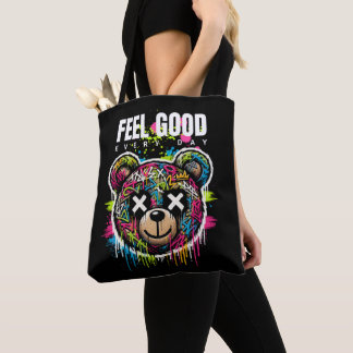 Bolsa Tote Sinta-se Bem Todos os Dias – Urso Colorido de Graf