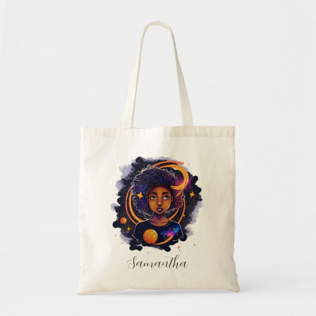 Bolsa Tote Sistema Solar Afro Mulher (Frente)