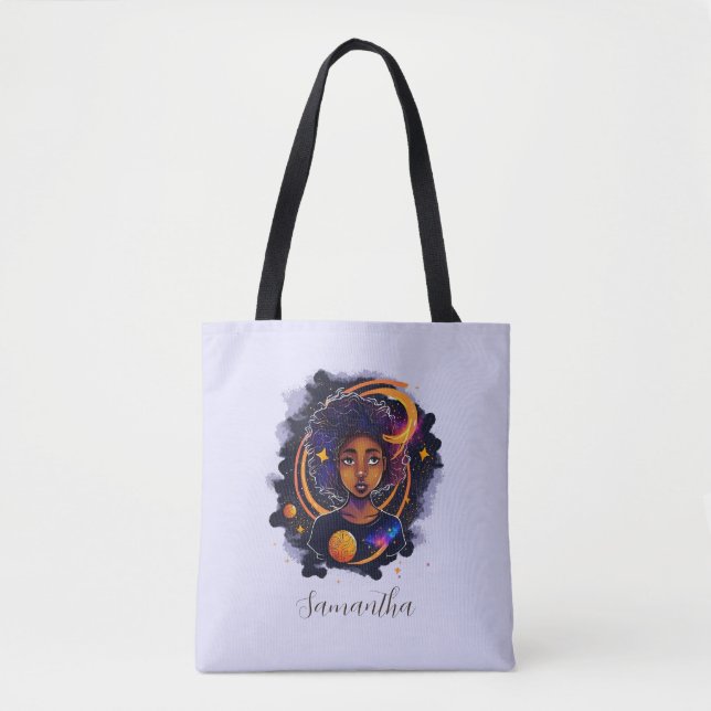 Bolsa Tote Sistema Solar Afro Mulher (Frente)