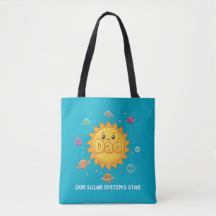 Bolsa Tote Sistema Solar Estrela Espaço Cartoon Pai Bonito