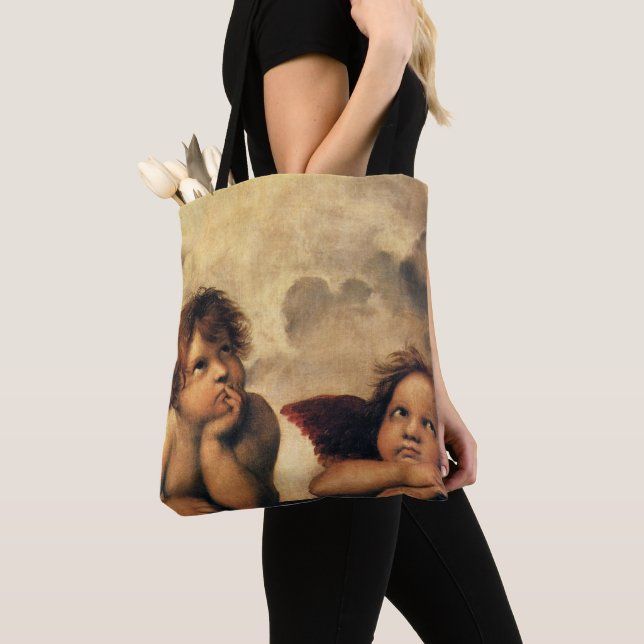 Bolsa Tote Sistine Madonna Angels por Raphael Sanzio (Close Up)