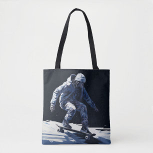 Bolsa Tote Skateboard Action Sport Painting Abstrato Art Deco