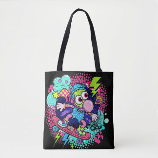 Bolsa Tote Skateboarder de Cartoon - Bubblegum & Lightning S