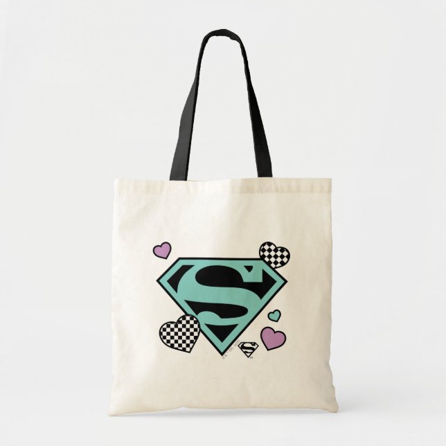 Bolsa Tote Skater Girl Supergirl Hearts-Shield (Frente)