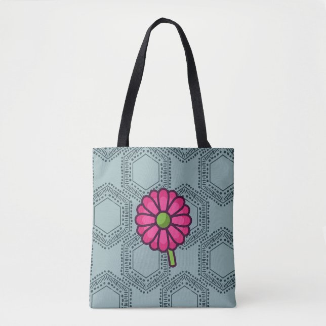Bolsa Tote SKAYMARTS | Blue Boho Rosa (Frente)