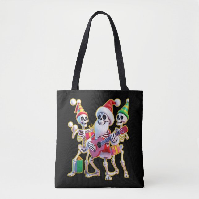 Bolsa Tote **Skeleton 3D Christm Santa Party – Funnyas Skelet (Frente)
