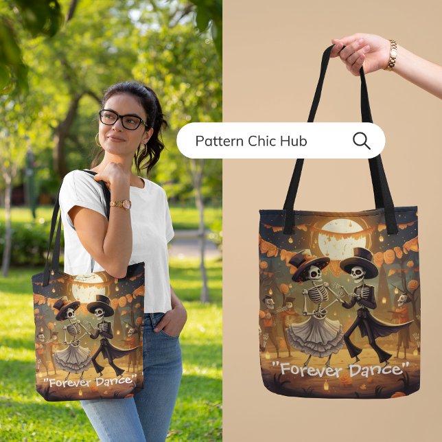 Bolsa Tote Skeleton Dance Vintage Moderna Feminista Engraçada (Criador carregado)