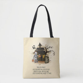 Bolsa Tote Skeleton e Halloween Haunted House