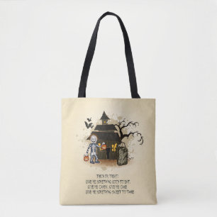 Bolsa Tote Skeleton e Halloween Haunted House