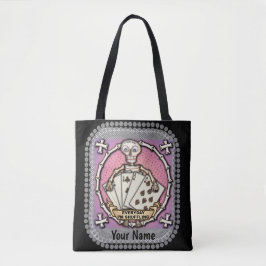 Bolsa Tote Skeleton Gambler Poker toker saco