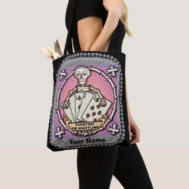 Bolsa Tote Skeleton Gambler Poker toker saco (Close Up)