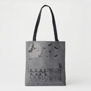 Bolsa Tote Skeletons Dançantes Na Noite
