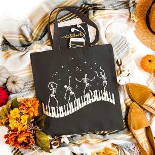 Bolsa Tote Skeletons Dançantes Professor de Música em Teclado