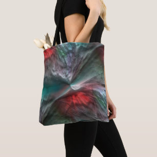 Bolsa Tote Skerry digital na horta verde-prateada para vermel