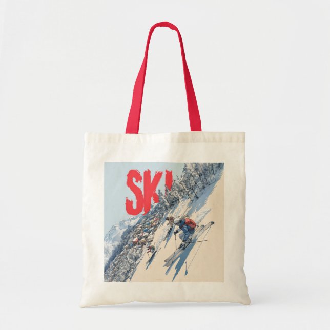 Bolsa Tote Ski Adventure on Mountain Slope (Frente)