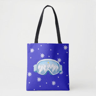 Bolsa Tote Ski Goggles Snowflake Dance
