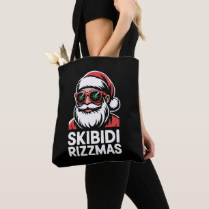 Bolsa Tote Skibidi Rizzmas Papai Noel Natal Rizz Xmas Feriado
